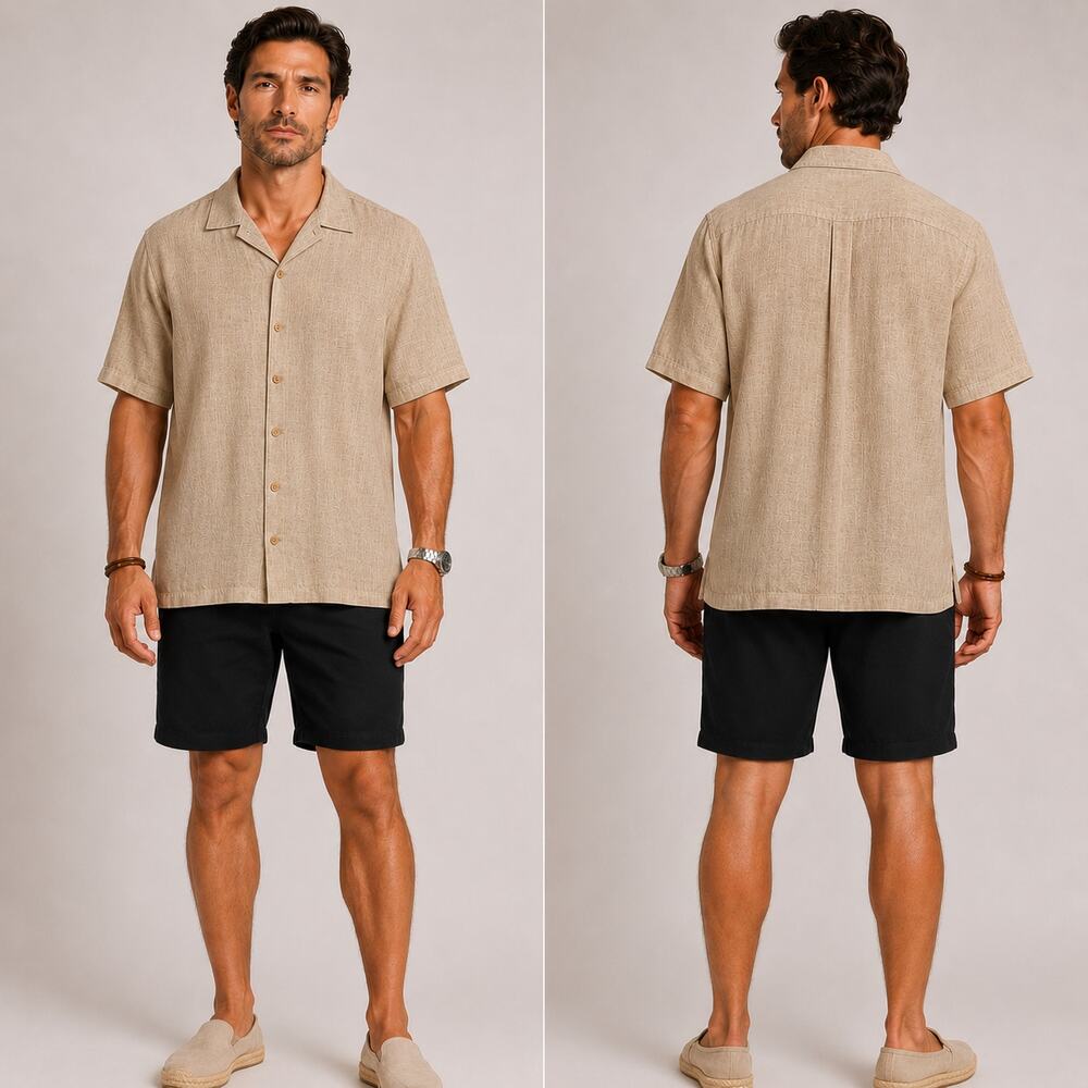 NWT Tommy Bahama 100 % Linen Summer Casual Luxury Shirt Cabincore Size XXL